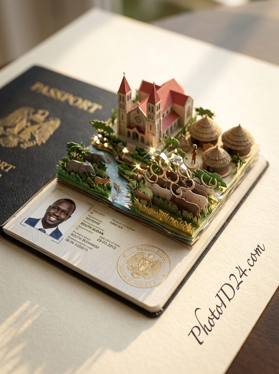 South Sudan Work Permit Photo — Exact Size, White Background