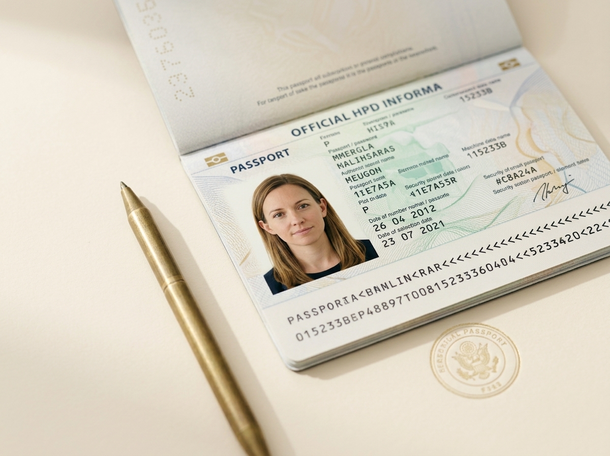Ready document photo next to an ID document